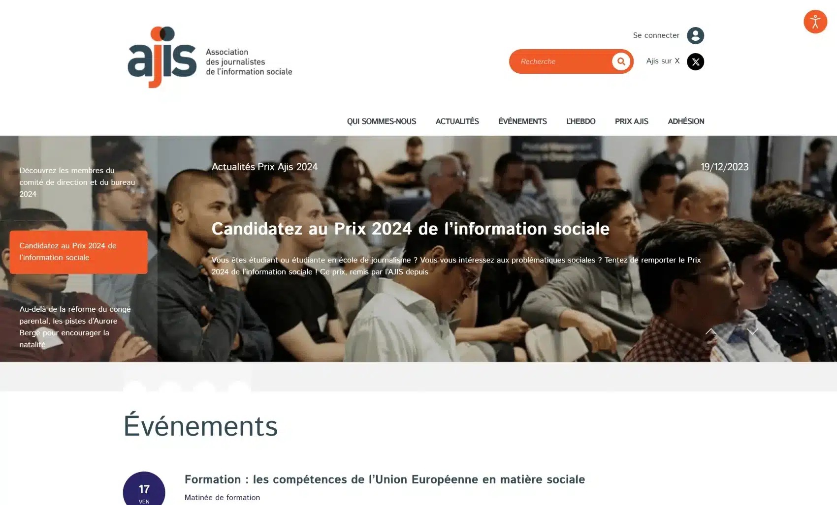 Capture d'écran du site ajis.asso.fr