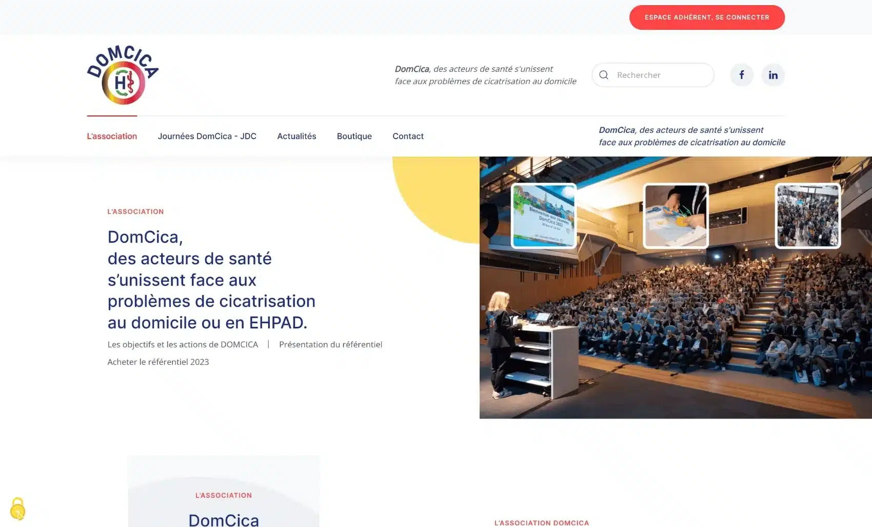 Capture d'écran du site domcica.fr