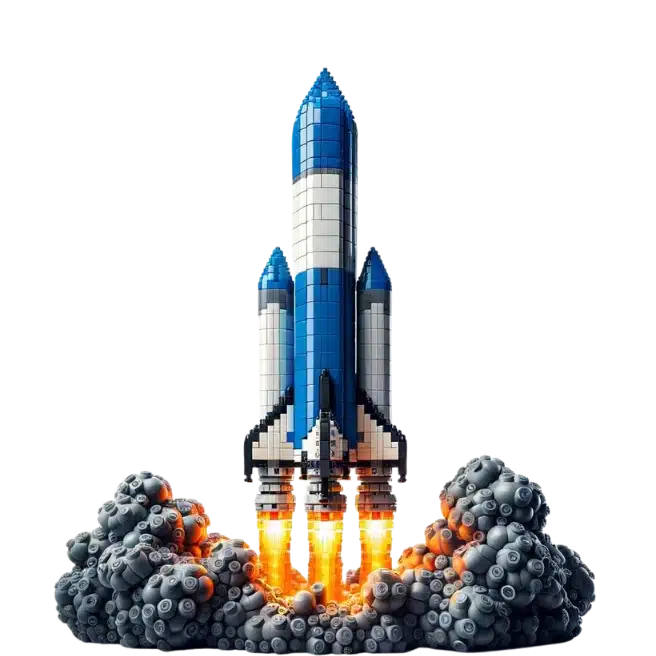 Illustration pour décoration - Fusée jouet représentée en train de décoller