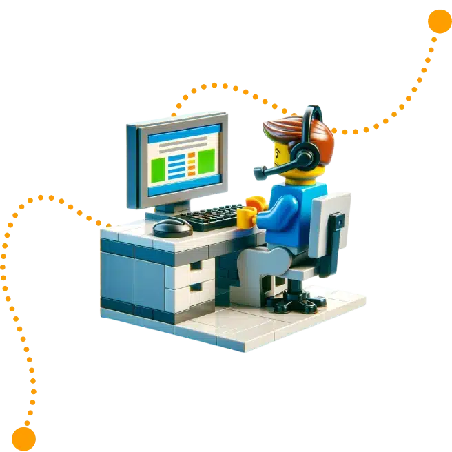 Illustration pour décoration - Personnage fictif dans un environnement de travail professionnel en train de faire une maintenance site